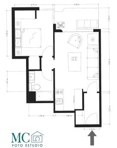 plano 2d piso alquiler cuatro caminos