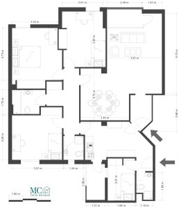 plano de sección y de un piso residencial en madrid